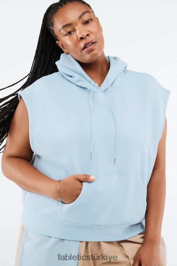 tr Fabletics kadınlar angela kolsuz svetşört mavi taş 40R06B2082