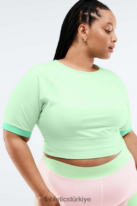 tr Fabletics kadınlar avah blok renkli kısa kollu crop top tropikal su/alo 40R06B2084