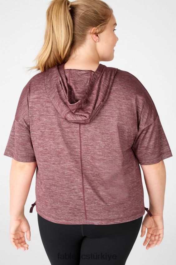 tr Fabletics kadınlar bea kısa kollu kapşonlu paslı funda 40R06B2111