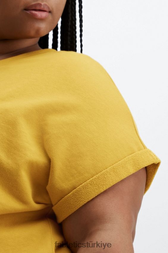 tr Fabletics kadınlar cassie kısa kollu sweatshirt hardal 40R06B2056