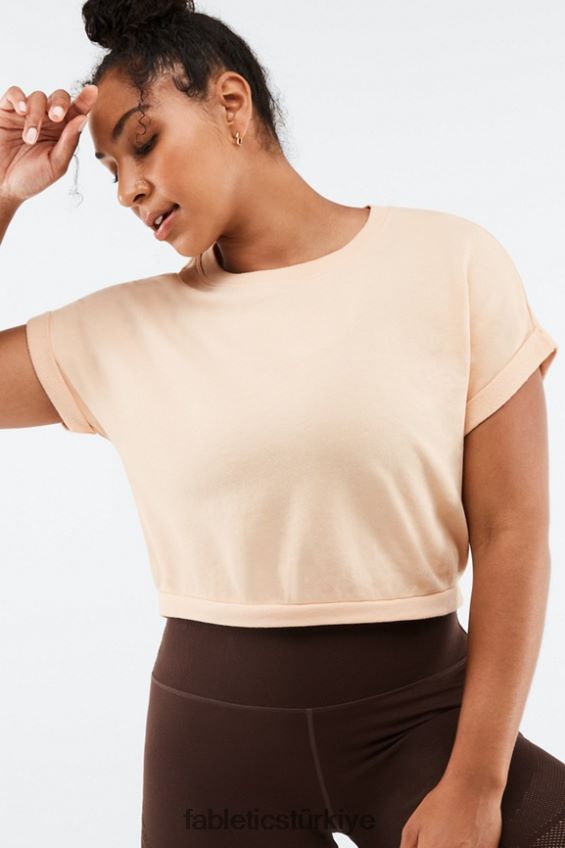 tr Fabletics kadınlar cassie kısa kollu sweatshirt sıcak kum 40R06B2054