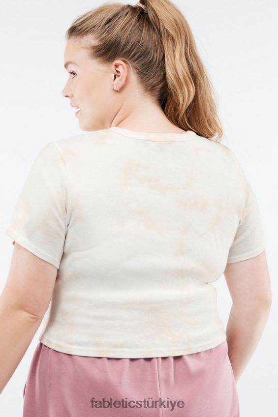 tr Fabletics kadınlar cora ince tişört yulaf kravat boyası 40R06B2071