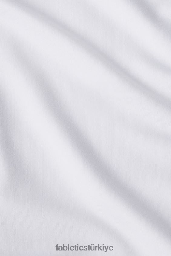 tr Fabletics kadınlar dry-flex v yaka kısa kollu tişört klasik beyaz 40R06B1958