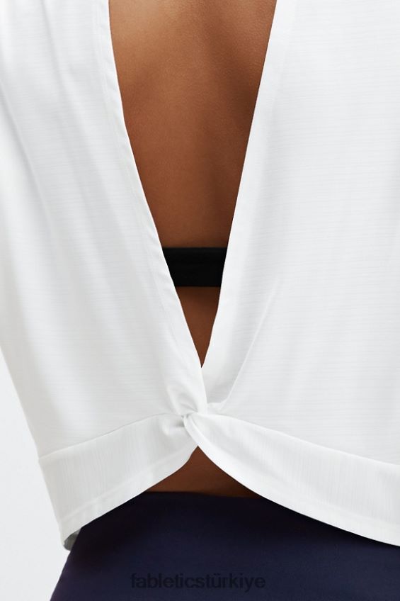 tr Fabletics kadınlar eko-bilinçli arkası bükümlü kısa kollu tişört beyaz 40R06B2049
