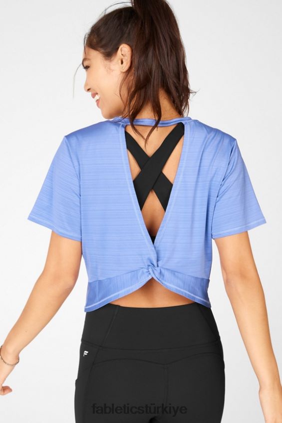 tr Fabletics kadınlar eko-bilinçli arkası bükümlü kısa kollu tişört nehir kıyısı 40R06B2096