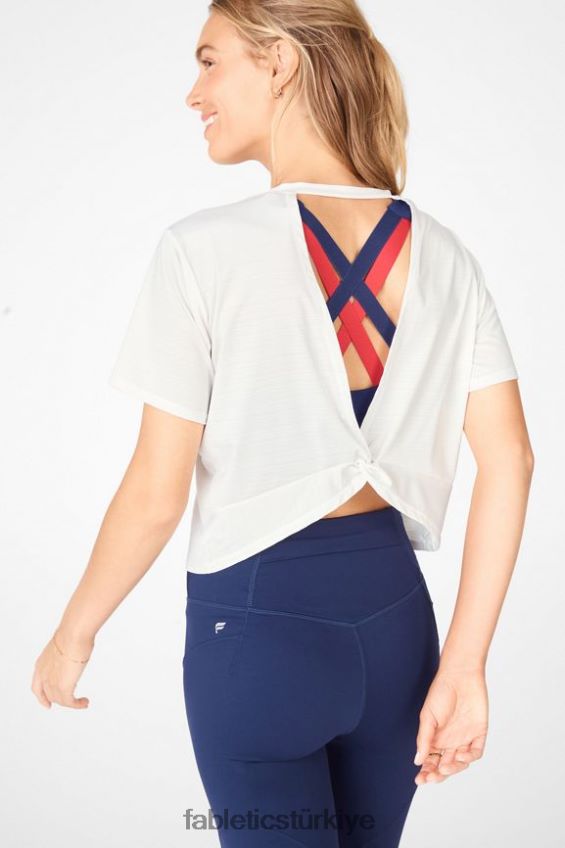 tr Fabletics kadınlar eko-bilinçli bükümlü arka tişört diş 40R06B2114