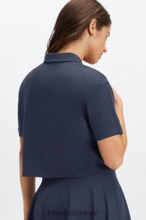 tr Fabletics kadınlar evrensel tenis kısa kollu polo klasik donanma 40R06B2005