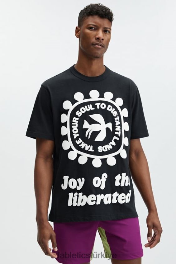tr Fabletics kadınlar festac 77\' üniseks tişört siyah 40R06B2077