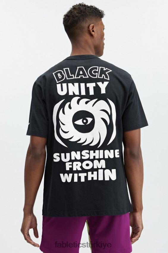 tr Fabletics kadınlar festac 77\' üniseks tişört siyah 40R06B2077