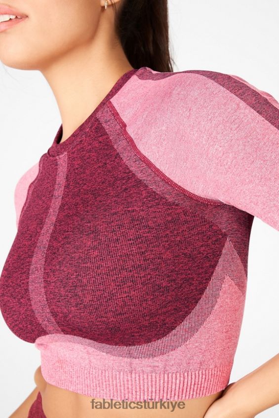 tr Fabletics kadınlar helena dikişsiz kısa top pembe funda çok 40R06B2098