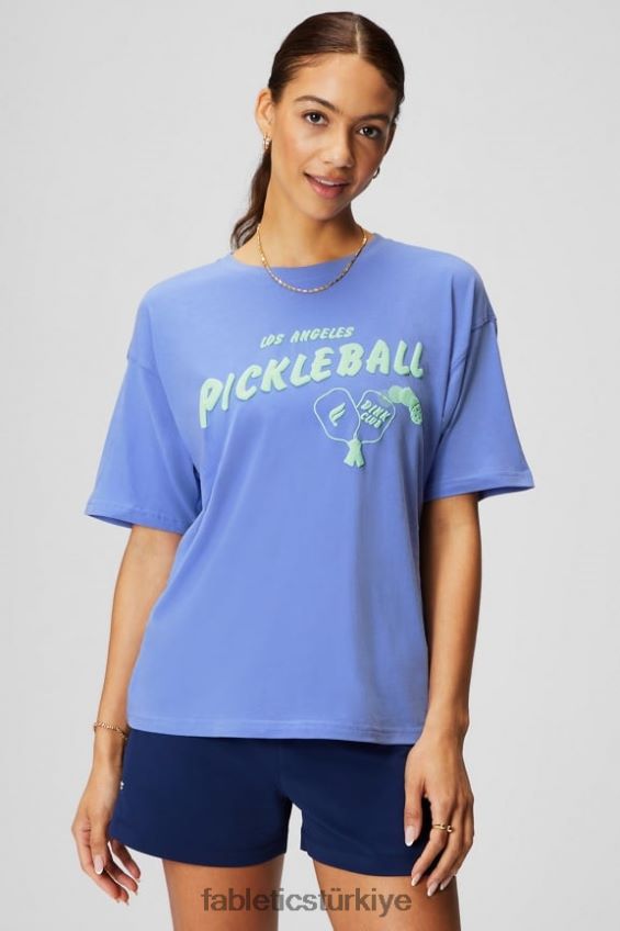 tr Fabletics kadınlar kısa kollu eski tişört deniz salyangozu yumruk/turşu grafiği 40R06B1961