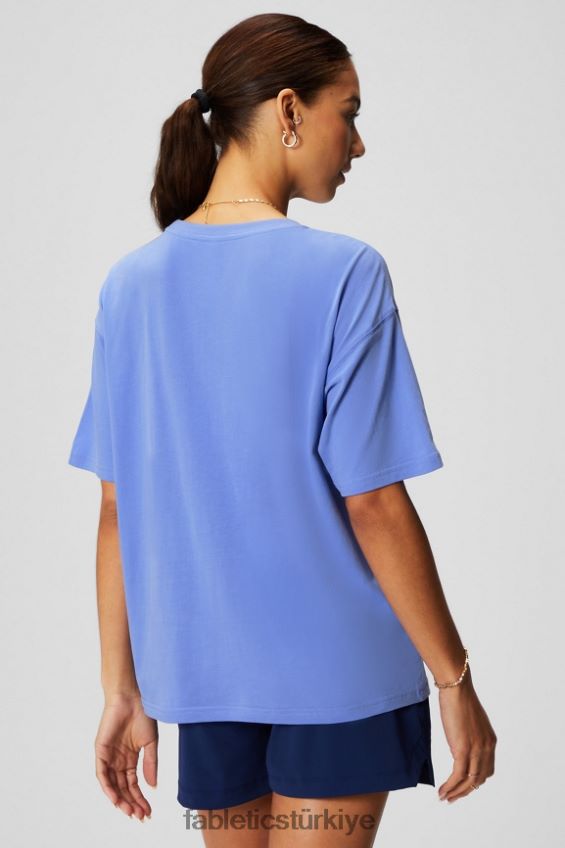 tr Fabletics kadınlar kısa kollu eski tişört deniz salyangozu yumruk/turşu grafiği 40R06B1961