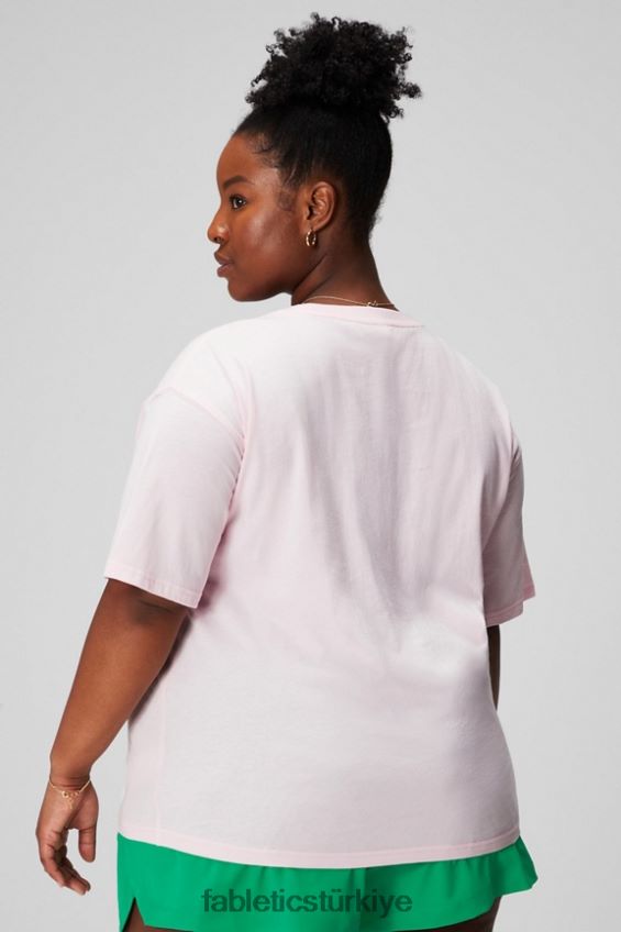 tr Fabletics kadınlar kısa kollu eski tişört yumuşak pembe/grafik 40R06B1963