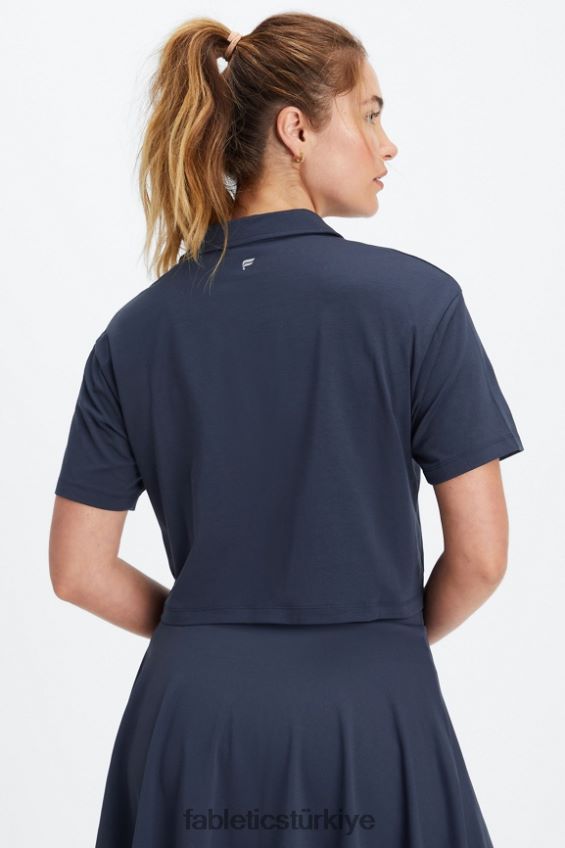 tr Fabletics kadınlar kısa kollu polo klasik donanma 40R06B2002