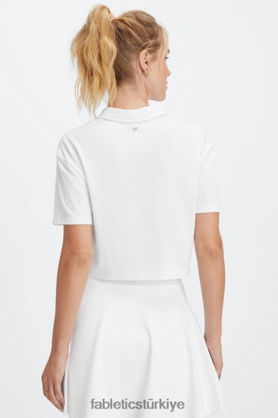 tr Fabletics kadınlar kısa kollu polo parlak beyaz 40R06B2001