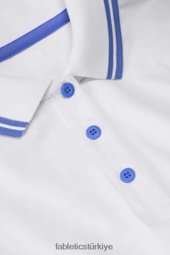 tr Fabletics kadınlar klasik pike kısa kollu polo klasik beyaz/salyangozu zımbası 40R06B1964