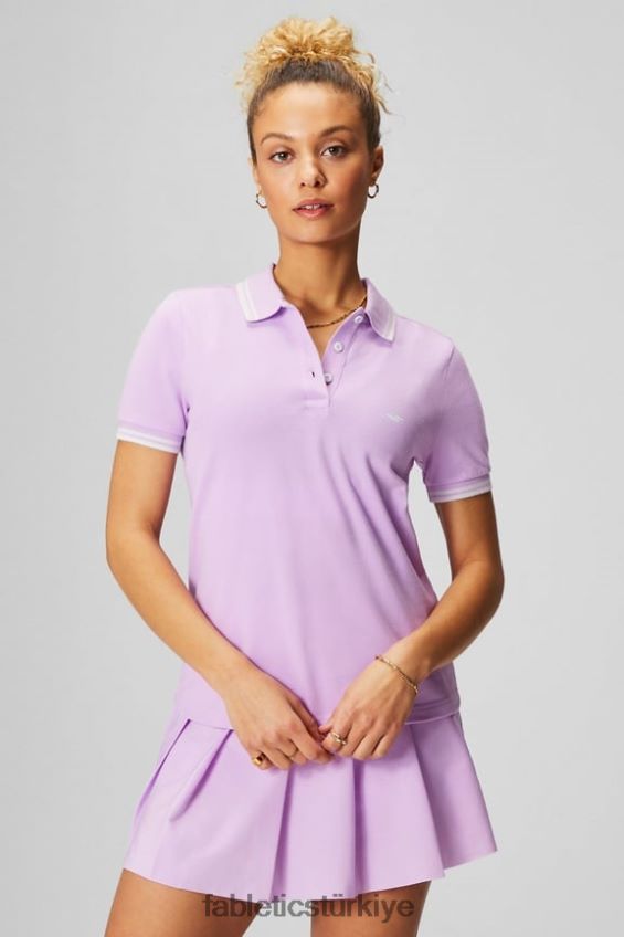 tr Fabletics kadınlar klasik pike kısa kollu polo mor kozmo/nane grisi 40R06B1965