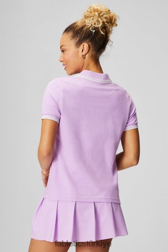 tr Fabletics kadınlar klasik pike kısa kollu polo mor kozmo/nane grisi 40R06B1965