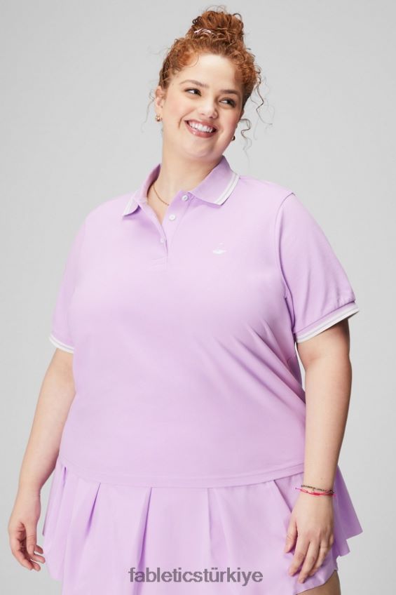 tr Fabletics kadınlar klasik pike kısa kollu polo mor kozmo/nane grisi 40R06B1966