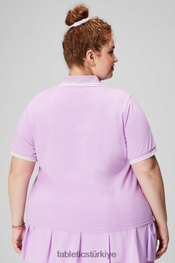 tr Fabletics kadınlar klasik pike kısa kollu polo mor kozmo/nane grisi 40R06B1966