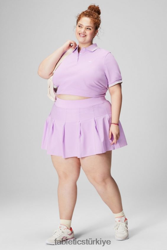 tr Fabletics kadınlar klasik pike kısa kollu polo mor kozmo/nane grisi 40R06B1966