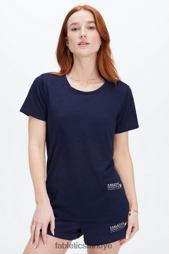 tr Fabletics kadınlar klasik tişört derin donanma/atletizm kulübü 40R06B2021