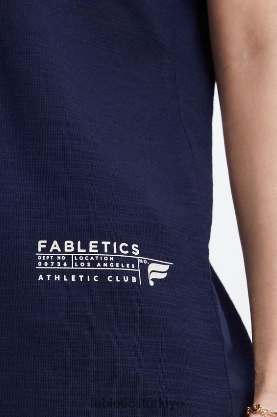 tr Fabletics kadınlar klasik tişört derin donanma/atletizm kulübü 40R06B2021