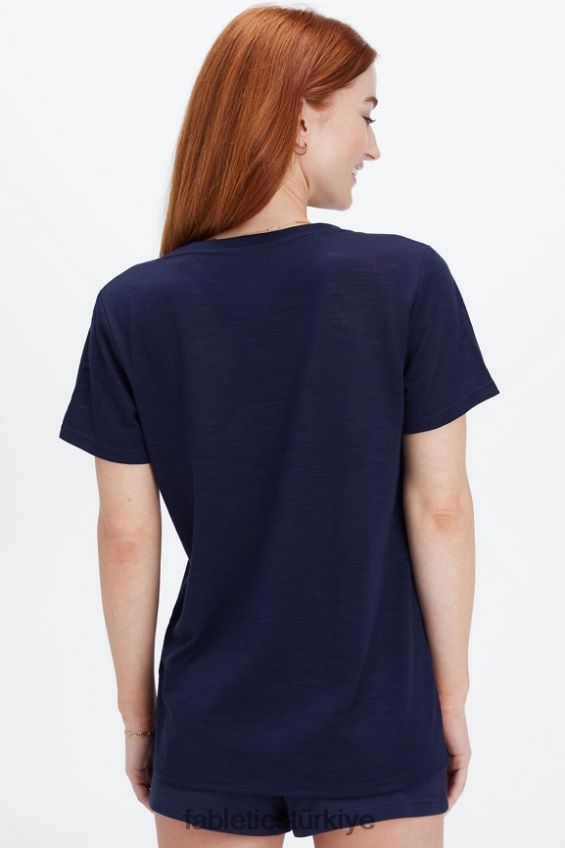tr Fabletics kadınlar klasik tişört derin donanma/atletizm kulübü 40R06B2021