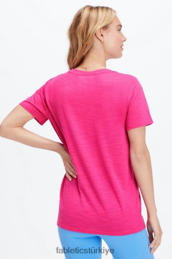 tr Fabletics kadınlar klasik tişört peluş pembe/atletik kulüp 40R06B2020