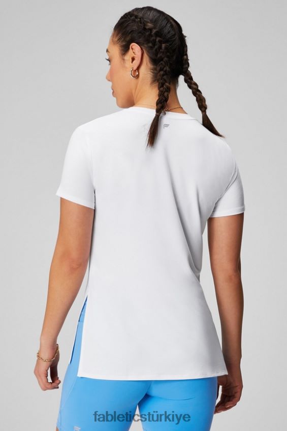 tr Fabletics kadınlar kuru esnek kısa kollu tunik klasik beyaz 40R06B1972