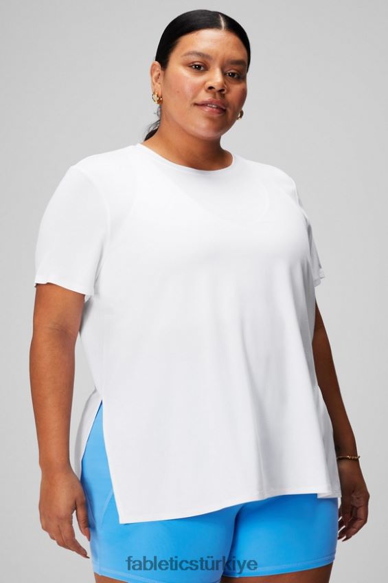 tr Fabletics kadınlar kuru esnek kısa kollu tunik klasik beyaz 40R06B1973