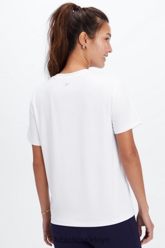 tr Fabletics kadınlar kuru esnek tişört beyaz 40R06B2012