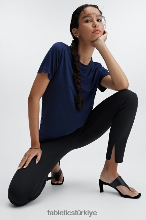 tr Fabletics kadınlar kuru esnek tişört derin donanma 40R06B2014