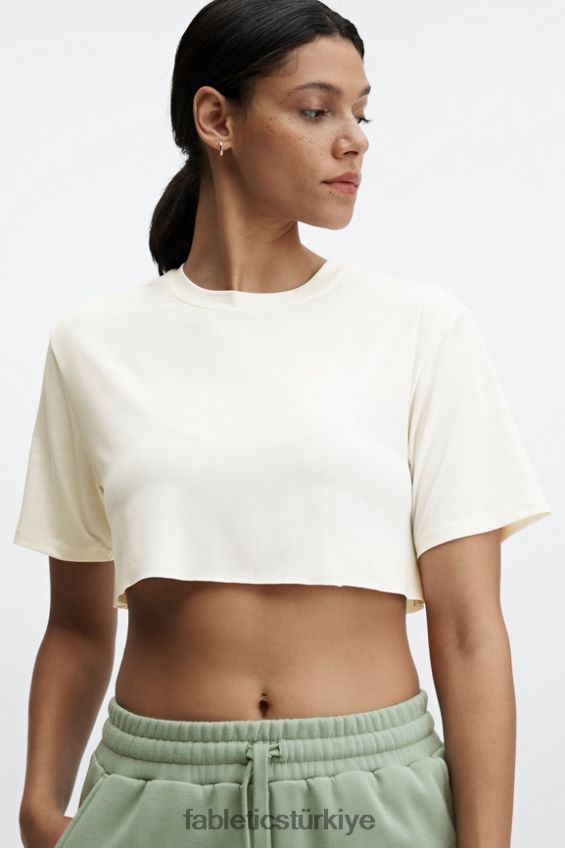 tr Fabletics kadınlar kuru esnek ultra kısa kollu kısa kollu tişört açık beyaz 40R06B1955