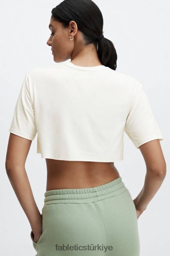 tr Fabletics kadınlar kuru esnek ultra kısa kollu kısa kollu tişört açık beyaz 40R06B1955