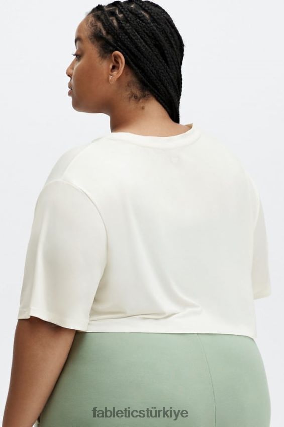 tr Fabletics kadınlar kuru esnek ultra kısa kollu kısa kollu tişört açık beyaz 40R06B1956