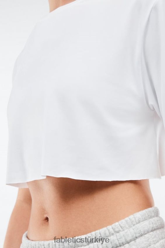 tr Fabletics kadınlar kuru esnek ultra kısa kollu kısa kollu tişört beyaz 40R06B1954