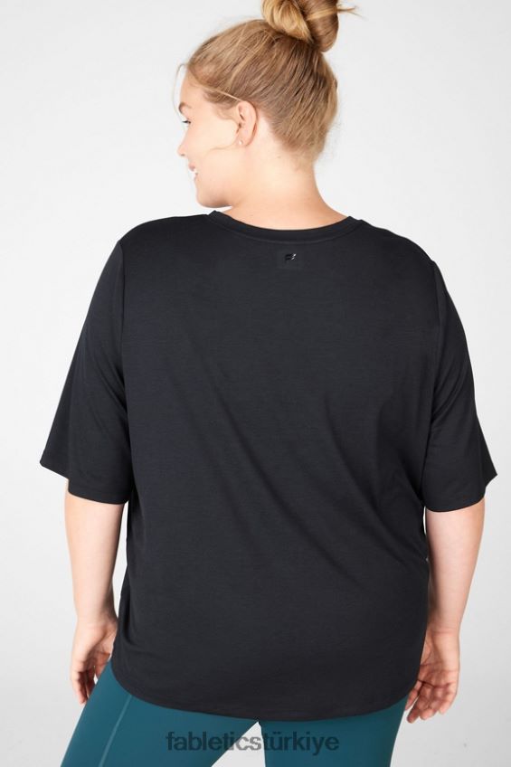 tr Fabletics kadınlar kuru esnek uzun tişört siyah 40R06B2045