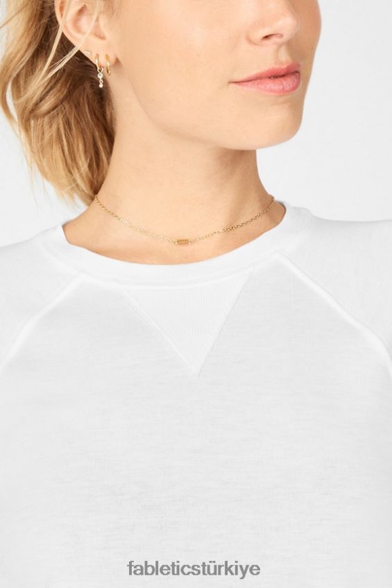 tr Fabletics kadınlar loveday kısa kollu raglan tişört beyaz 40R06B2091