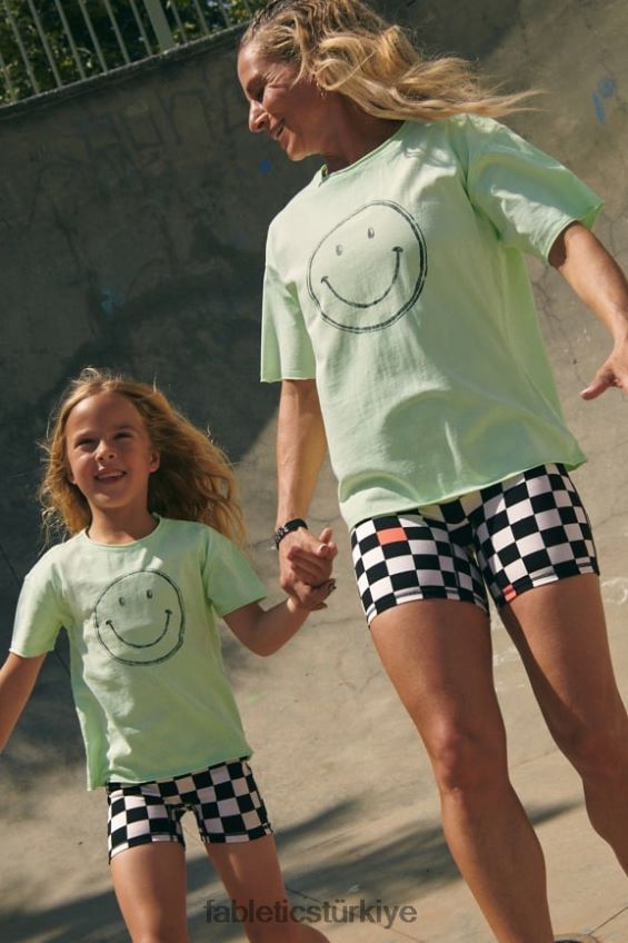 tr Fabletics kadınlar mini aliah kısa kollu vintage tişört aloe/siyah 40R06B2026