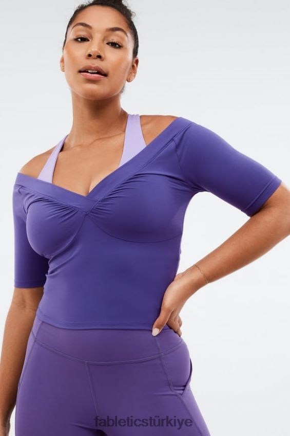 tr Fabletics kadınlar natasha kısa kollu top mistik 40R06B2087
