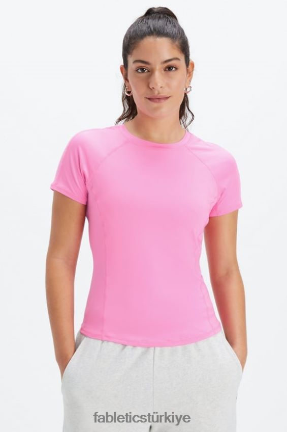 tr Fabletics kadınlar phoenix lite kısa kollu üst elektrikli gül 40R06B1990