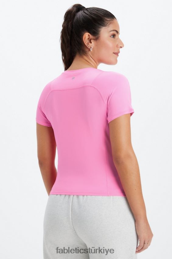 tr Fabletics kadınlar phoenix lite kısa kollu üst elektrikli gül 40R06B1990