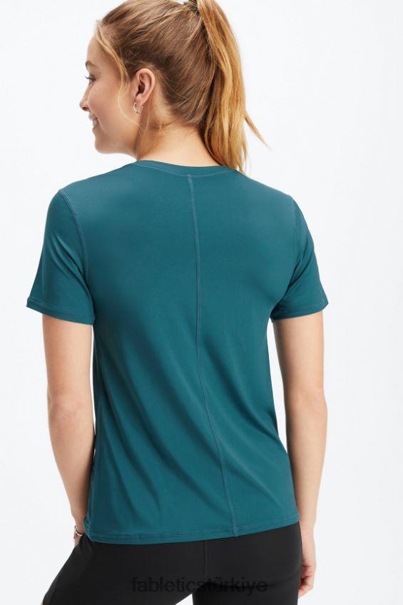 tr Fabletics kadınlar phoenix lite kısa kollu üst gece yarısı dalgası 40R06B1982