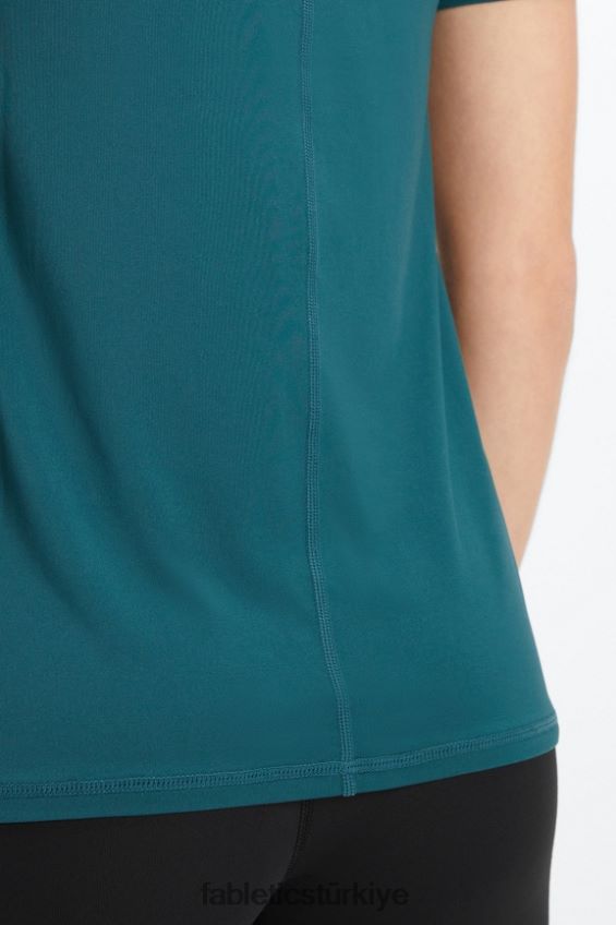 tr Fabletics kadınlar phoenix lite kısa kollu üst gece yarısı dalgası 40R06B1982