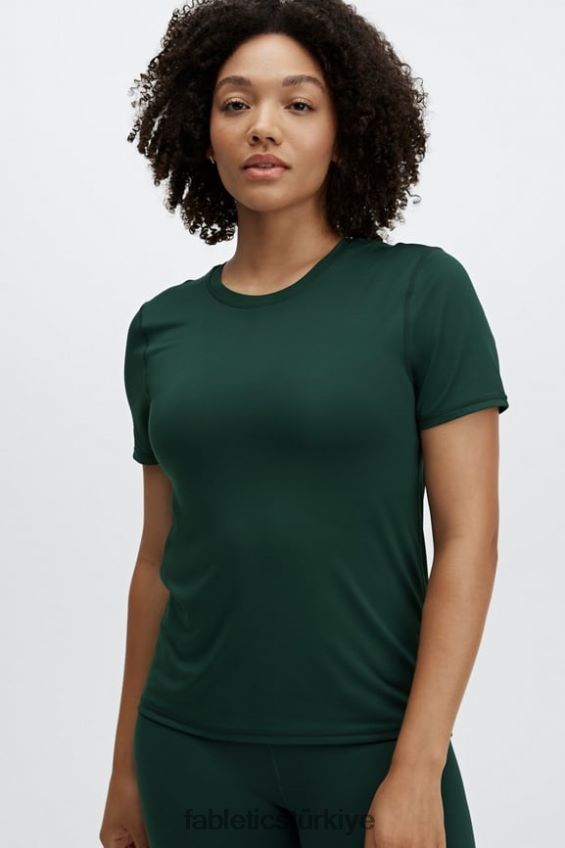 tr Fabletics kadınlar phoenix lite kısa kollu üst koyu çam 40R06B1985