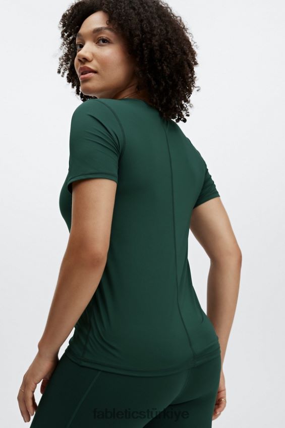 tr Fabletics kadınlar phoenix lite kısa kollu üst koyu çam 40R06B1985