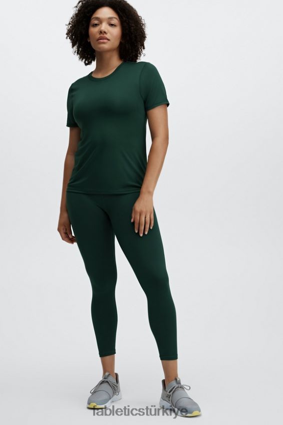 tr Fabletics kadınlar phoenix lite kısa kollu üst koyu çam 40R06B1985