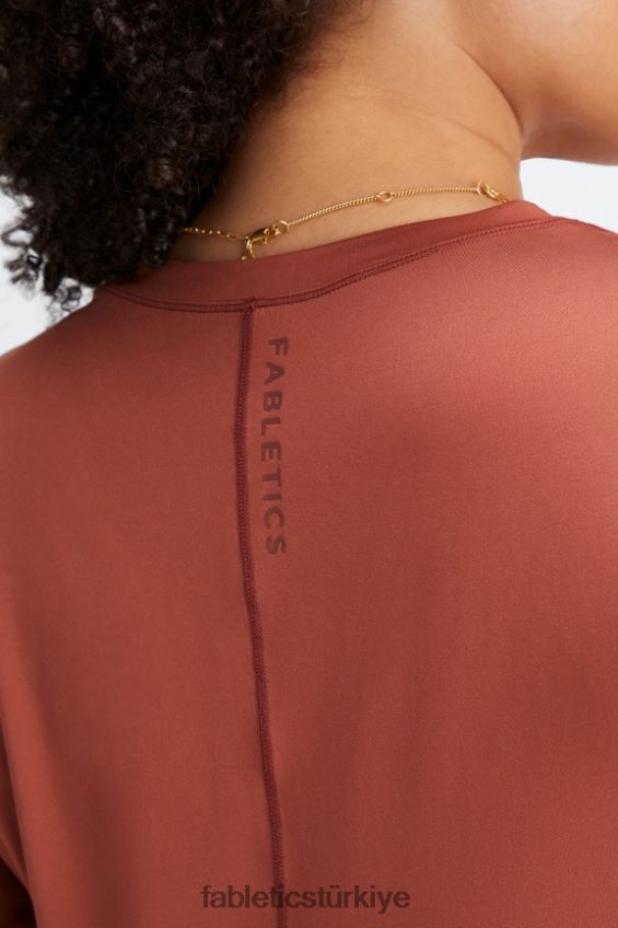 tr Fabletics kadınlar phoenix lite kısa kollu üst maun/maun 40R06B1979