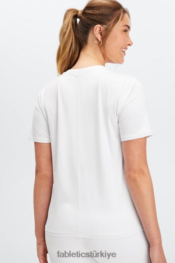 tr Fabletics kadınlar phoenix lite kısa kollu üst parlak beyaz 40R06B1981